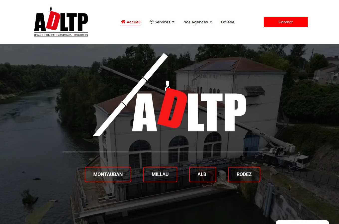 Page d'accueil du site ADLTP, réalisé par IF2M