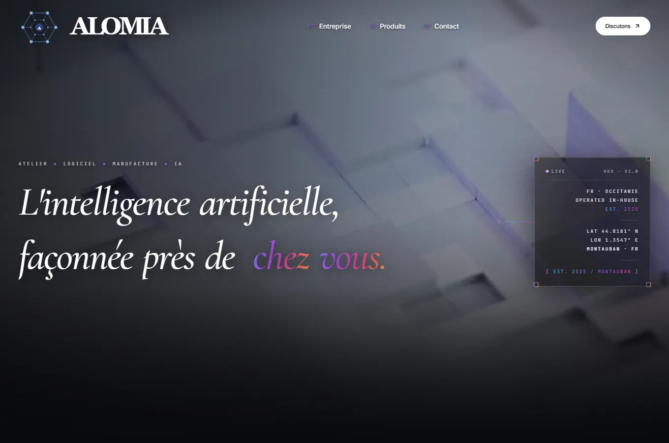 Page d'accueil du site d'Alomia