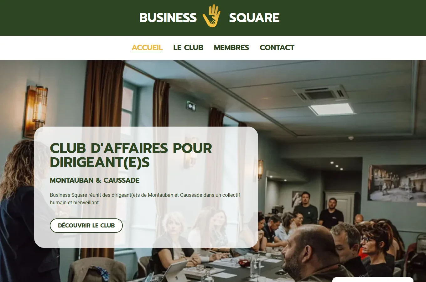 Page d'accueil du site MBS (association), réalisé par IF2M