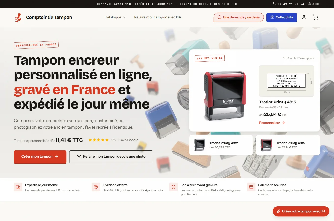 Page d'accueil du site Comptoir du Tampon