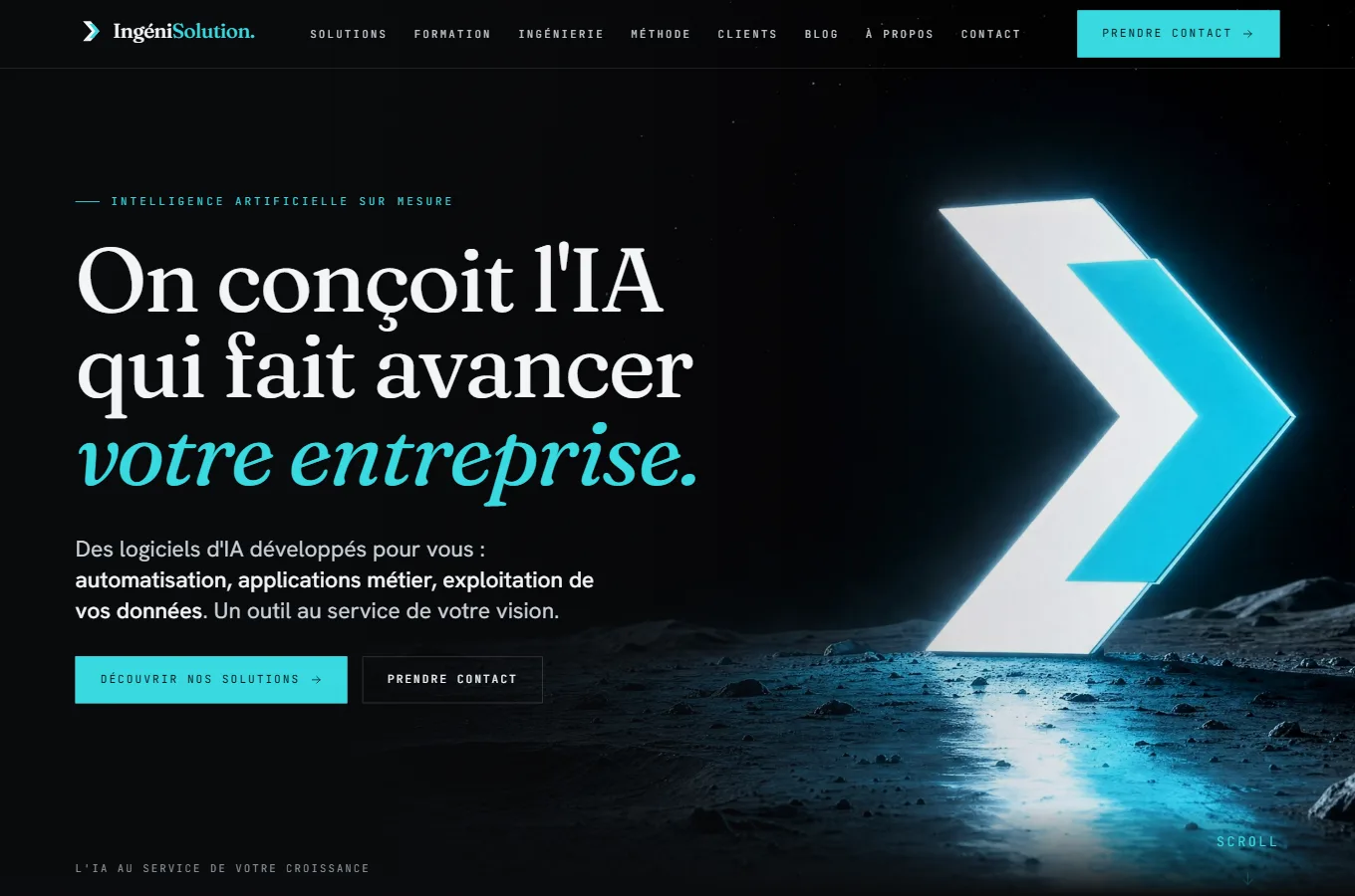 Page d'accueil du site d'Ingeni Solution