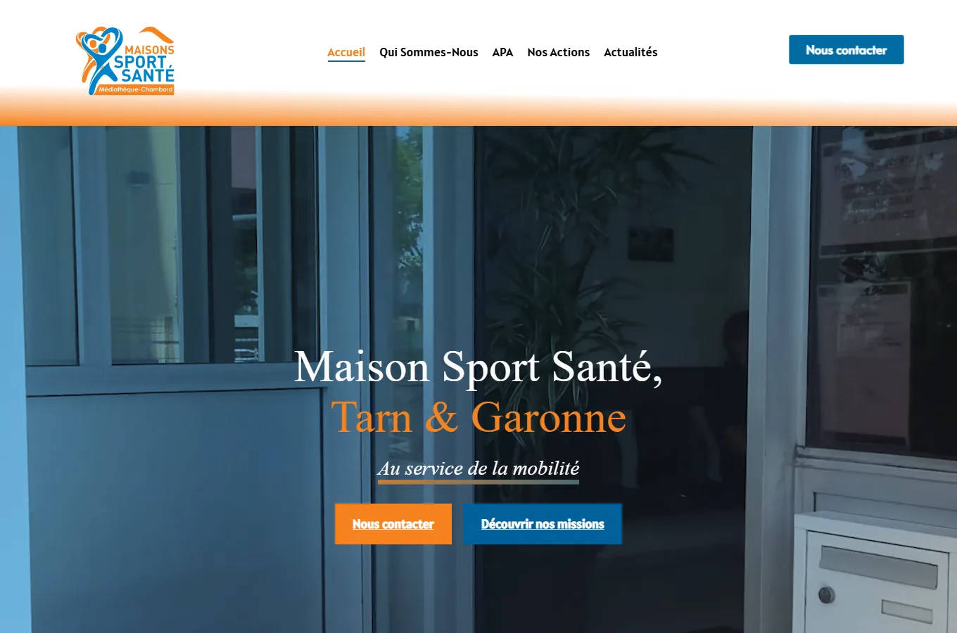 Page d'accueil du site Maison Sport Santé 82, réalisé par IF2M